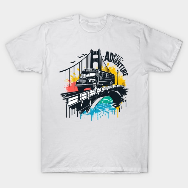 School Bus Adventure T-Shirt by Vehicles-Art
